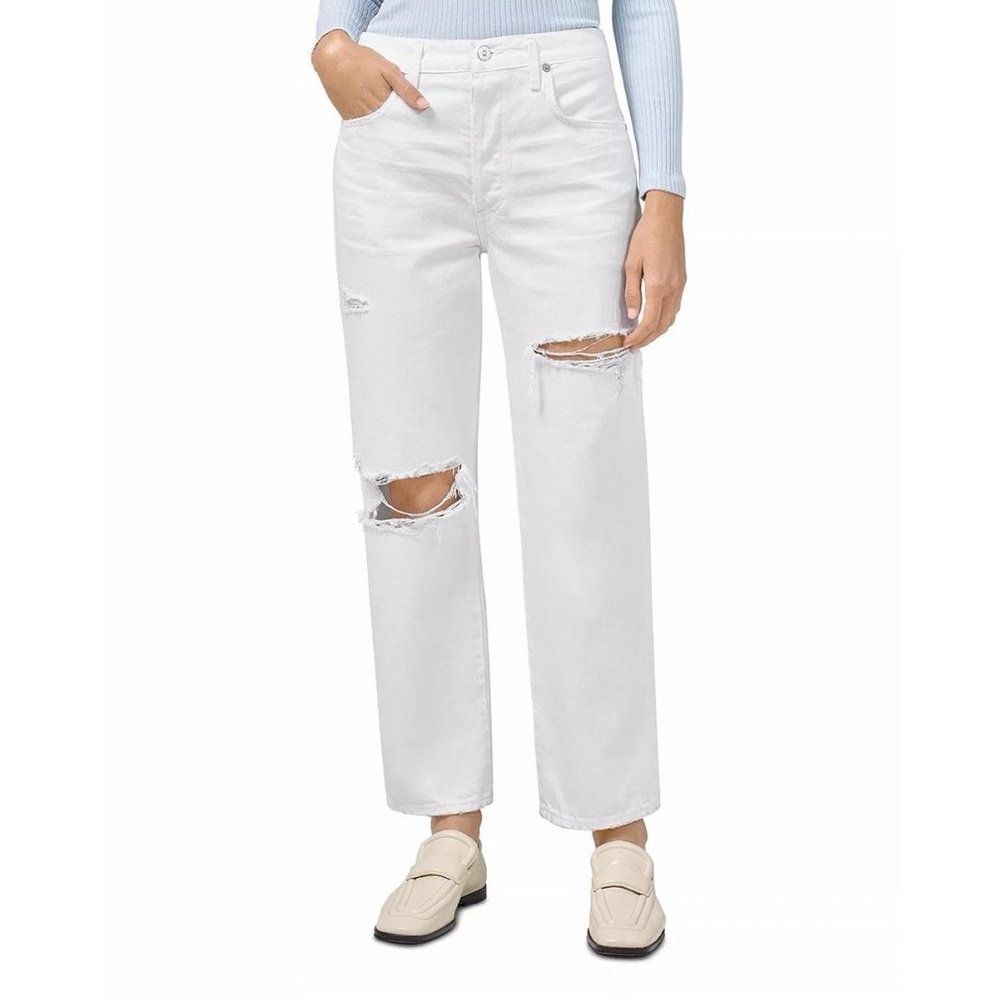 Citizens Of Humanity White Straight Leg Jeans